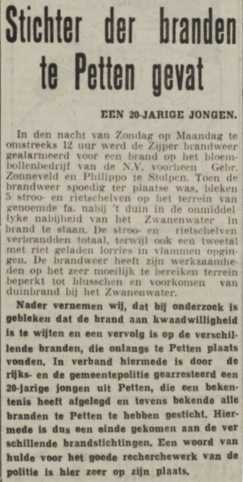 1939-09-12 SC - Stichter der branden te Petten gevat